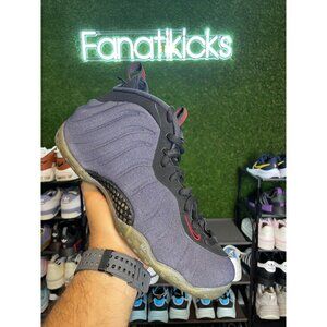 Nike Air Foamposite One Demin Mens Size 9.5 Sneakers Blue Black Red 314996-404‎
